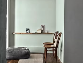 Peinture Valentine murs et boiseries Dulux Valentine vert douceur de l'aube velouté mat 2L