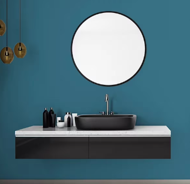 Peinture murs et plafonds Cuisine et bains satin bleu paonTollens 0,75 L