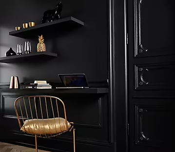 Peinture intérieure couleur murs et boiseries GoodHome satin liberty noir satin 2,5L