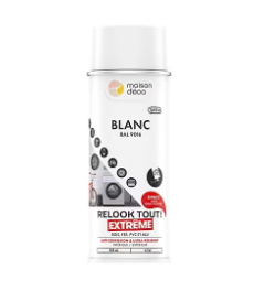 Peinture aérosol Relook tout extrême Maison Deco blanc satin RAL9016 400ml