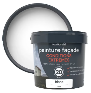 Peinture extérieure façade conditions extrêmes GoodHome blanc 5L