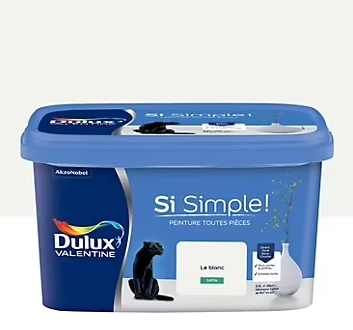 Peinture intérieure blanche Si Simple ! Dulux Valentine satin le blanc 2.5L
