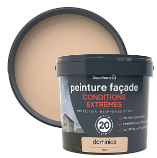 Peinture extérieure façade conditions extrêmes GoodHome beige Dominica 5L