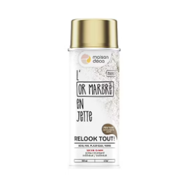 Peinture aérosol Relook tout Maison Déco effet marbre doré 400ml
