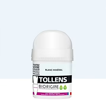 Testeur de peinture murs et plafonds Biorigine Tollens velours naturel blanc minéral 50ml