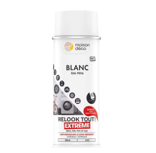 Peinture aérosol Relook tout extrême blanc mat 400ml Maison déco