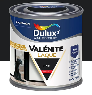 Laque Valénite Dulux Valentine Acrylique brillant noir 125ml