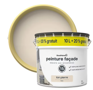 Peinture façade GoodHome classique ton pierre 10L +20% gratuit
