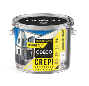 Crépi extérieur CDéco Blanc Rustique Performance 15kg