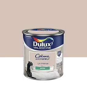 Peinture Crème de Couleur Dulux Valentine satin lin intense 0,5L