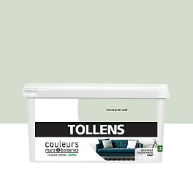 Peinture murs et boiseries Tollens touche de vert satin 2,5L
