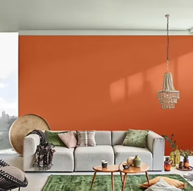 Peinture intérieure couleur Crème De Couleur Dulux Valentine satin rouge terre cuite 2.5L