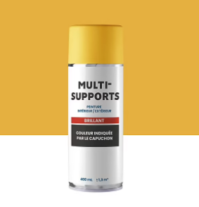 Peinture aérosol multi-supports brillant jaune 400ml