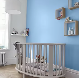 Peinture intérieure couleur murs, boiseries et radiateurs GoodHome satin fréjus bleu 750ml