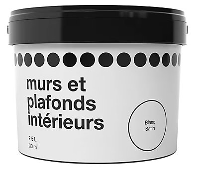 Peinture murs et plafonds blanc satin 2,5L