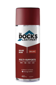 Peinture aérosol multi-supports Les Docks du bâtiment brillant rouge brun 400ml