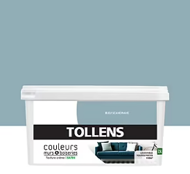 Peinture murs et boiseries Tollens bleu scandinave satin 2,5L