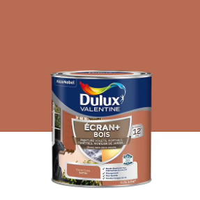 Peinture extérieure Ecran+ bois Dulux Valentine satin terre cuite 500 ml