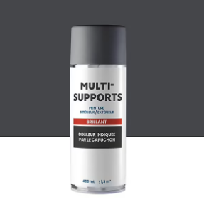 Peinture aérosol multi-supports brillant gris foncé 400ml