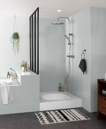 Peinture de rénovation faïence et meuble de salle de bain V33 tendre gris satin 2L