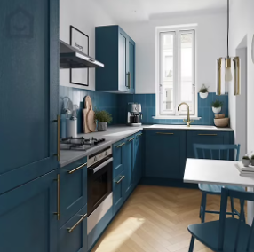 Peinture de rénovation GoodHome multi-supports satin bleu Antibes 750ml