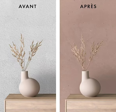 Enduit coloré de rénovation effet béton brut Maison Déco Reliss argile rouge 15KG