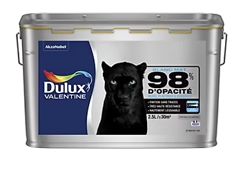 Peinture murs plafonds et boiseries Dulux Valentine 98% monocouche mat blanc 2,5L