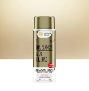 Peinture aérosol Relook tout Maison Déco or blanchi métallisé doré 400ml