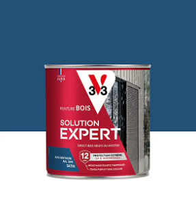 Peinture extérieure bois Solution expert bleu bretagne satin V33 500ml