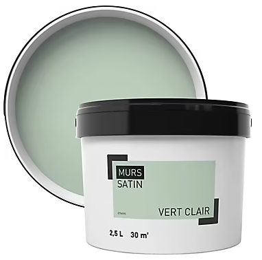 Peinture murale vert clair satin 2,5L