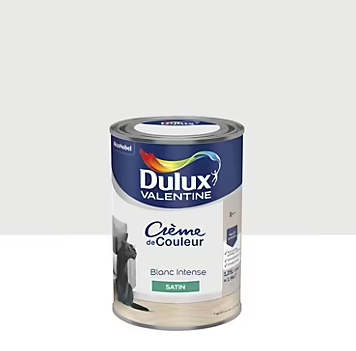 Peinture couleur murs, boiseries et radiateurs Crème de couleur Dulux Valentine blanc intense satin 1,25L