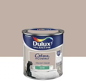 Peinture Crème de Couleur Dulux Valentine satin marron glacé 0,5L