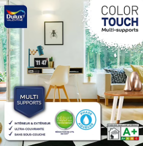 Peinture aérosol Color Touch multi supports Dulux Valentine brillant blanc 400ml
