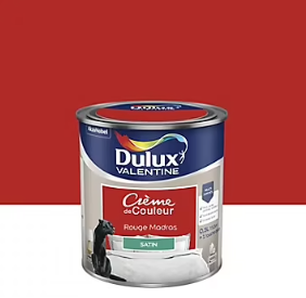 Peinture Crème de Couleur Dulux Valentine satin rouge madras 0,5L