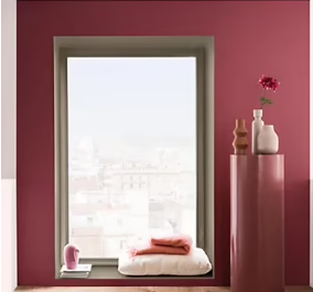 Peinture couleur murs, boiseries et radiateurs Crème de couleur Dulux Valentine grès rose satin 1,25L