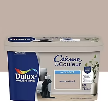 Peinture Crème De Couleur Dulux Valentine mat marron glacé 2,5L