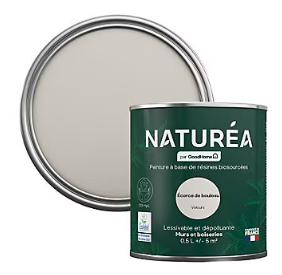 Peinture murs et boiseries Naturéa par GoodHome ecorce de bouleau velours 0.5L