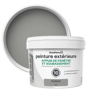 Peinture extérieure appuis de fenêtre GoodHome gris Hudson 2,5L