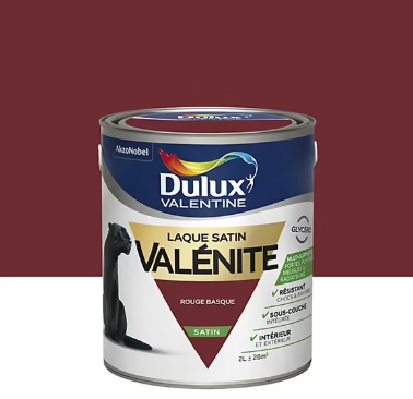 Laque boiseries et métal Valénite Dulux Valentine satin rouge basque 2L