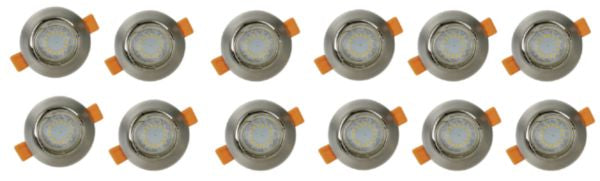 Kit de 10 spots en aluminium brossé LED culot GU10 P 4 W 230 V 330 Lm 3 000 °K