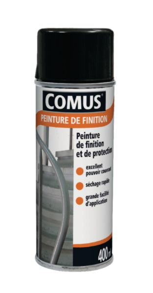 Bombe de peinture glycérophtalique de finition haute température noir ferronnerie aérosol de 400 ml