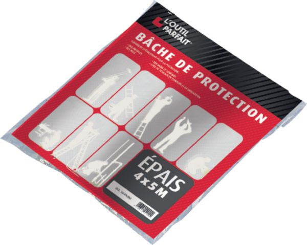 Bâche de protection épaisse en polyéthylène T40 L. 4 x l. 5 m