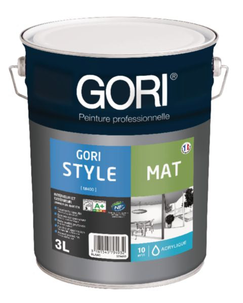 Peinture acrylique mate NF GORISTYLE Blanc Calibré 3 L