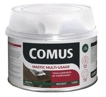 Kit de mastic à base de résine polyester souple seau de 1,5 kg + tube de durcisseur pour mastic 50 g