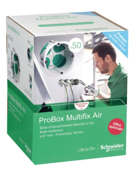 Probox MULTIFIX AIR boîtes étanches 1 poste prof.40 mm lot de 50