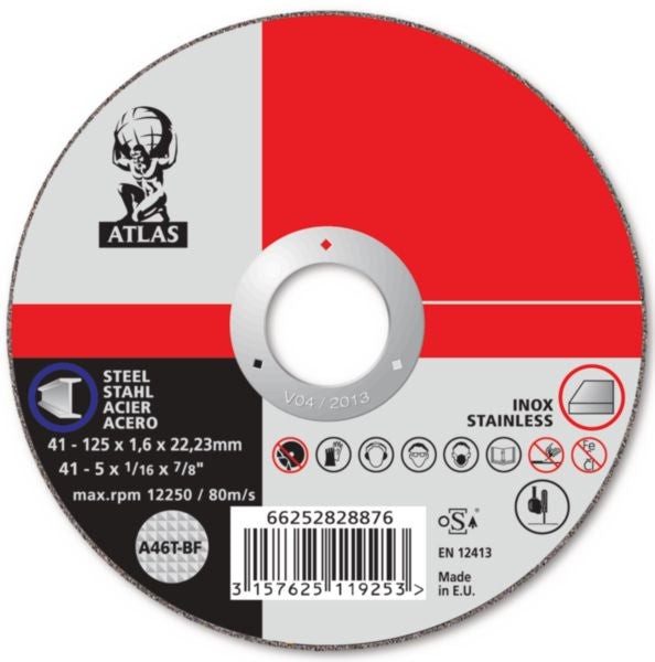 Disque meule ATLAS pour tronçonnage de métal fin ø 125 x 1,6 mm