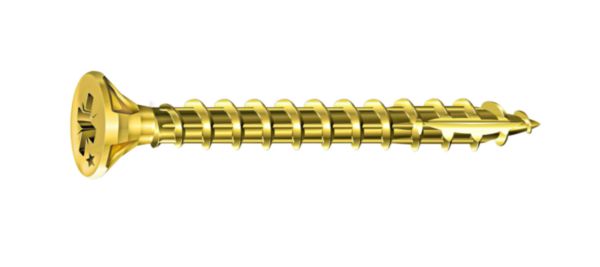 Vis bois empreinte étoile en acier bichromaté ø 4 x L. 40 mm filet 22 mm boîte de 500 pièces