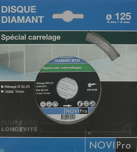 Disque diamant jante continue lisse carrelage 125 X 22.2 mm