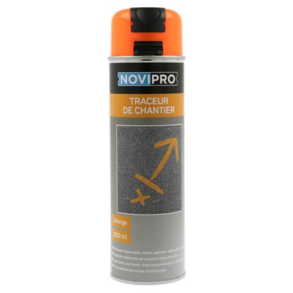 Construction site fluorescent marker - 500 ml aerosol - orange color