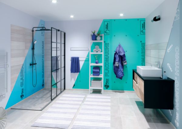 Waterproof plasterboard NF PLACOMARINE® BA13 L. 2.5 x W. 1.2 m R=0.04 m².K/W